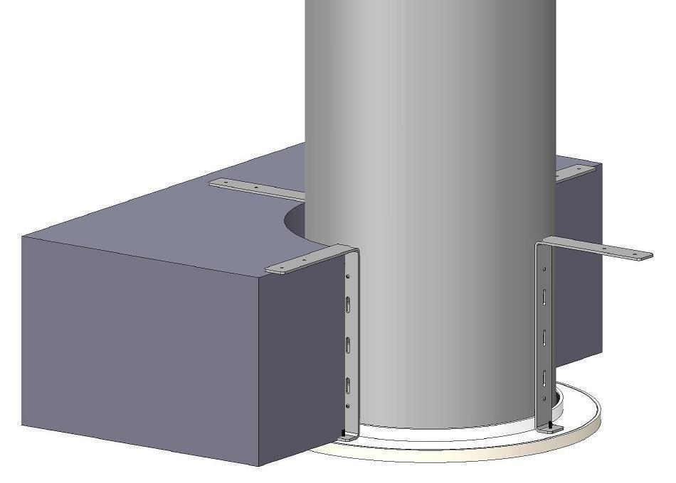 Montageanweisung BFS-Beton-30 Befestigungsset für Streuscheiben-Set an Betondecke Passend für Öffnungen mit Ø 350 mm in der Betondecke Ansicht fertig montiert Je nach Einbausituation können die