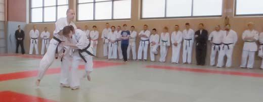 Ralf Müller brachte in der Lehrgangseinheit Shotokan-Karate seine Gruppe mit