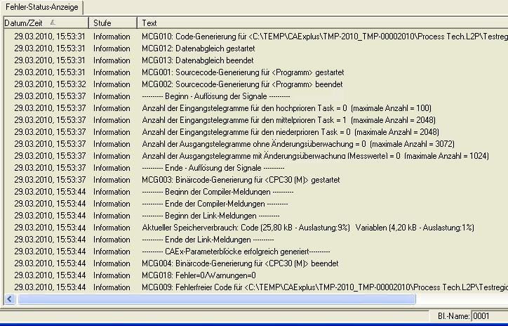 Projektierung über SICAM TOOLBOX II Fehler-Status-Anzeige (Beispiel) Die genaue Beschreibung des Werkzeugs befindet sich in der CAEx plus Online-Hilfe, Kapitel "Zielsystem-Anbindung", Abschnitt
