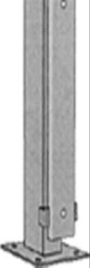7.1 Pfosten zu Doppelstabmatten Pfosten mit Fussplatte (Bohrungen 13 mm) RAL 7016 anthrazit Höhe mm / Anzahl Böcke zu Matte / Fussplatte mm / Bohrungen in Platte 685 / 3 600 / 100 x 150 / 2 131.