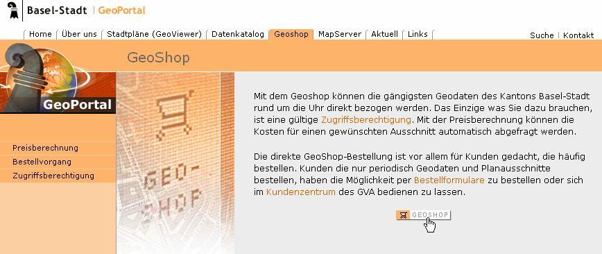 2. KGDI GeoPortal -GeoShop GeoShop -Bestellung Bezug von Geodaten für Beteiligte der