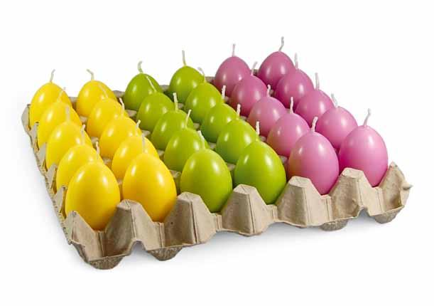 1 Eikerzen klein, 6er Packung Egg candles small, pack of 6 1050 1020 15 ** H 6,0 ø 4,5,0 6 Packungen packs siehe Farbübersicht
