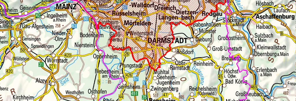 Der Ballungsraum Rhein-Main erfüllt mit einer Einwohnerzahl von 2,36 Millionen Einwohnern (Stand 30. September 2009), einer Fläche von 1.