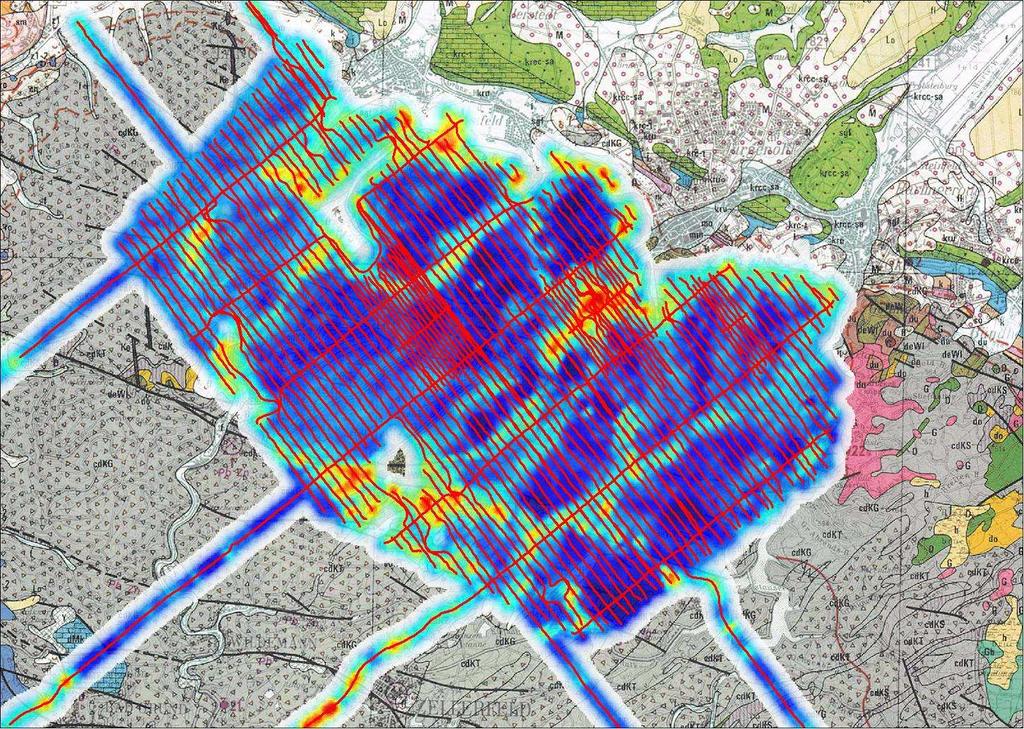 Helikoptergetragene TEM-Messungen entlang