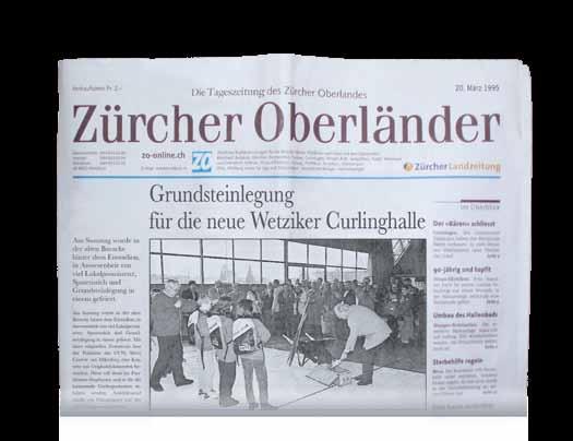 Grundsteinlegung für die neue Wetziker Curlinghalle «Zürcher Oberländer» vom 20.