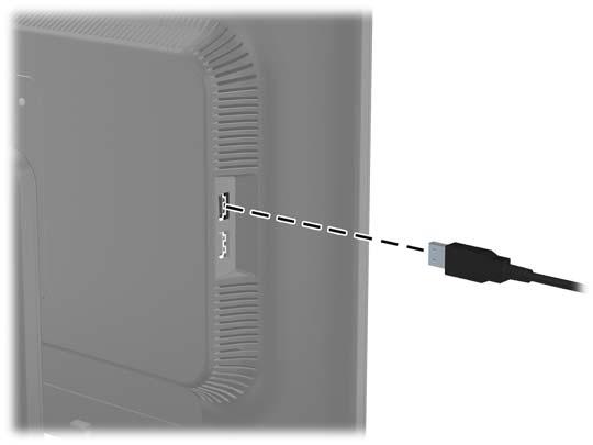 HINWEIS: Sie müssen das USB-Hub-Kabel des Monitors an den Computer anschließen, um die USB 2.