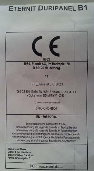 Holzwerkstoffe Zementgebundene Spanplatten (EN 634-1 und EN 634-2) EN 13986 Anhang ZA: 77 Quelle: Bauprodukte für den Holzbau, Bruderverlag