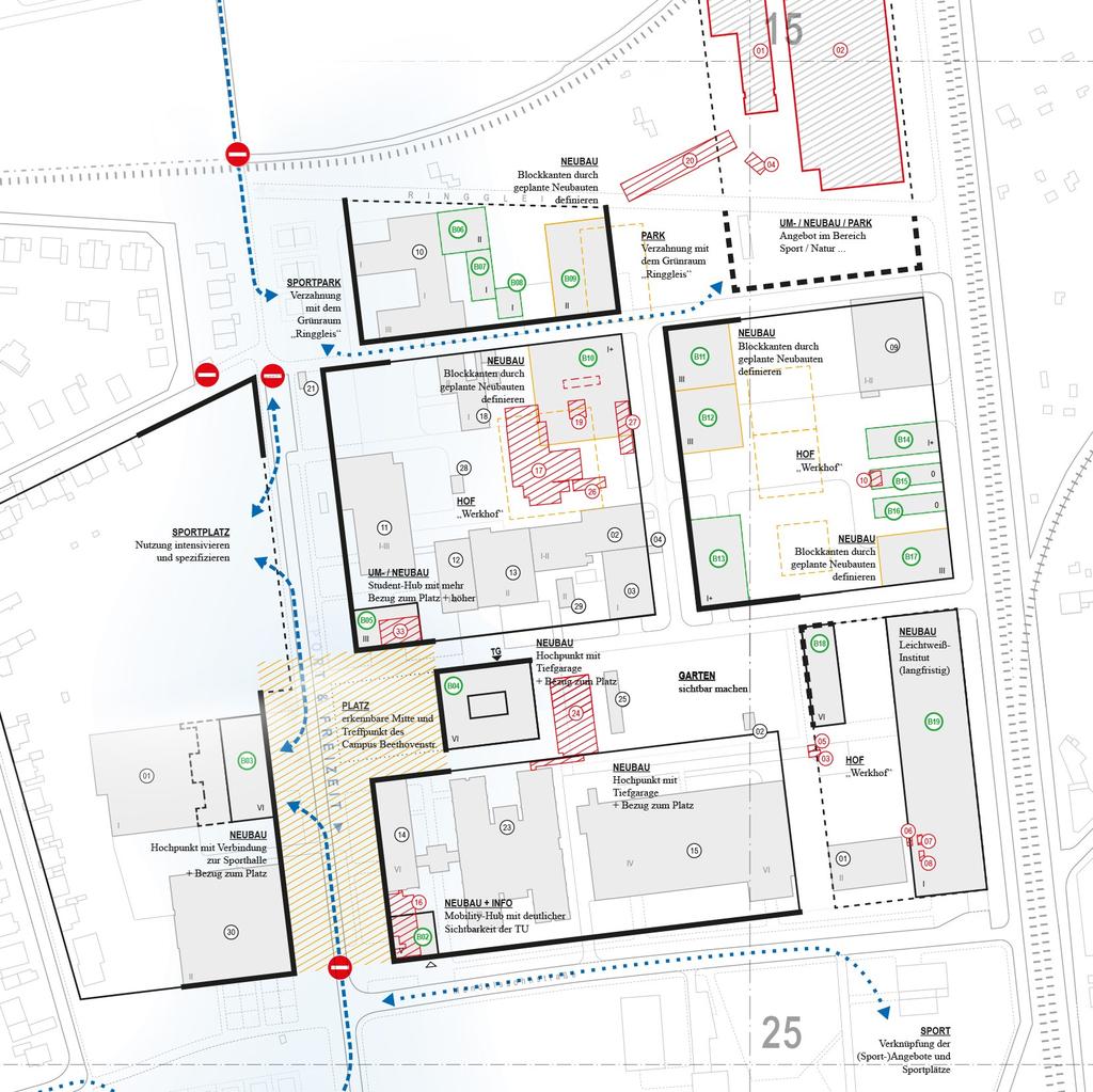 Für den Campus Ost Beethovenstraße wird der ursprüngliche Masterplan überarbeitet und interpretiert.