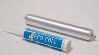 ECO COLL Naturlatexkleber Luftdichtungskleber auf Basis natürlicher Rohstoffe Benötigt keine Anpresslatte Hochfeste, luftdichte Verklebungen nach DIN EN 4108-7, SIA 180 und OENORM B 8110-2 Auch auf