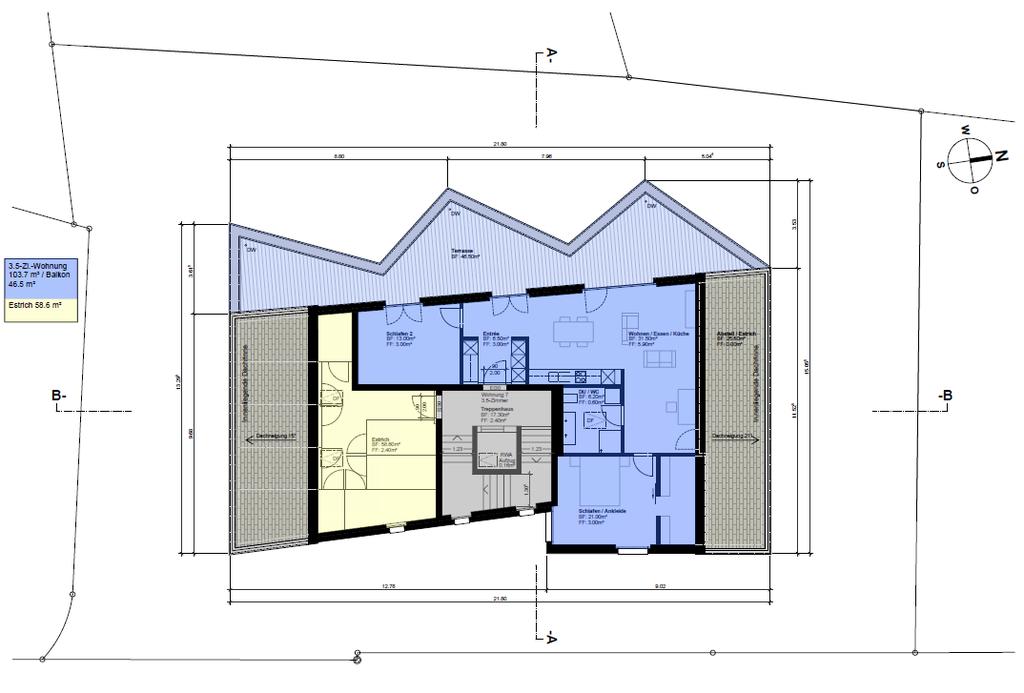 Grundriss Dachgeschoss 3.