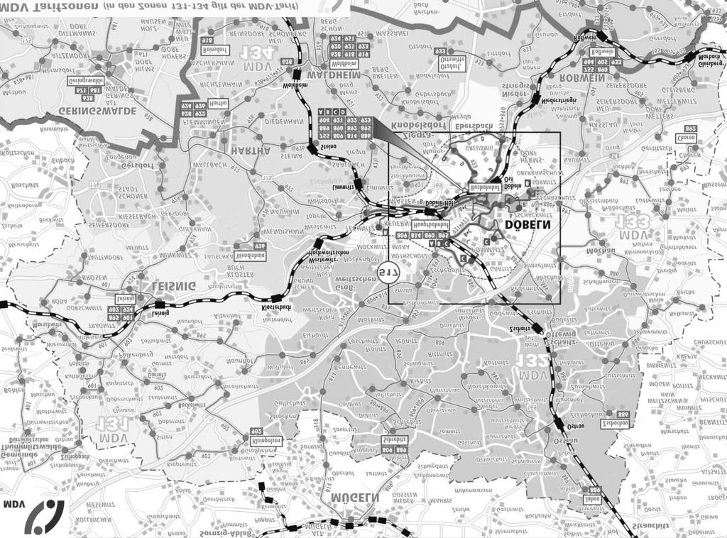 Karte 6c: - Altkreis Döbeln - Modifizierung/ euordnung/ des Stadtbusverkehrs Infrastrukturmaßnahme I4: Leisnig, Markt Infrastrukturmaßnahme I6: Döbeln: zentrale Stadtbus- Haltestelle in der