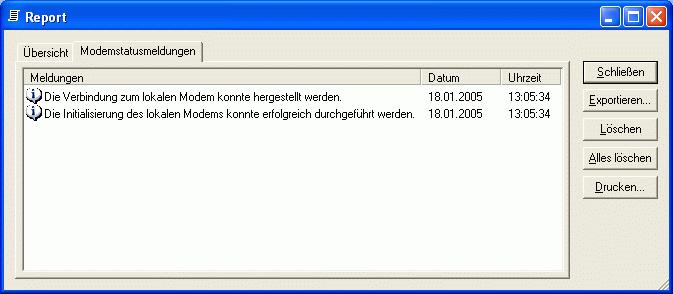 Das Modem im Fenster Eigenschaften Modems das gewünschte Modem markieren und mit dem Button " Initialisieren das Modem initialisieren.