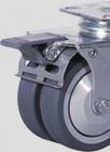 Pressed steel bracket, with top plate fitting (/P) or bolt hole fitting (/R). Wheels series 85 PU with plain bearing (/1) or ball bearings (/5).