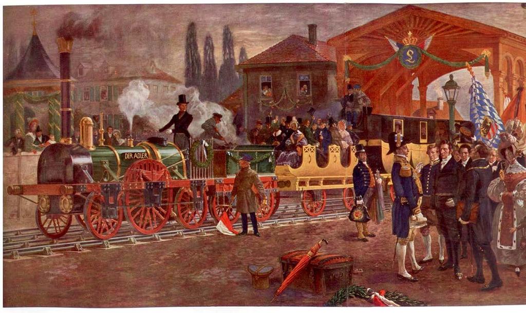 175 Jahre Eisenbahn 1835 Nürnberg Fürth Der Adler Lokomotive; Einzelachsen; Dampfantrieb 15 KW 28 (65) km/h;