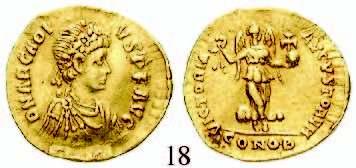 Schiffsbug. Gold. RIC 246; Calico 916. Kratzer auf der Vs., ss 16 Traianus, 98-117 Aureus 114-117, Rom. 7,09 g.