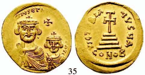 vz 490,- 35 Heraclius und Heraclius Constantinus, 613-641 Solidus 613-616, Constantinopel. 4,32 g.