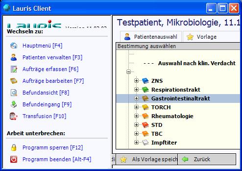 Präsentation oder der Lokalisation des infektiösen Prozesses Ihre Diagnostik auswählen wollen,