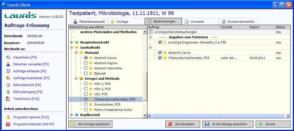 4. Formular: Virologie (Beispiel