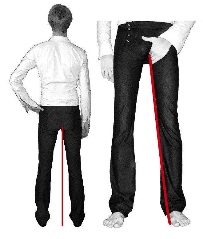 Schrittlänge: Gemessen wird an der Beininnenseite gemessen ohne Schuhe von der Sohle bis zu dem Punkt in dem Beine und Schrittbereich aufeinander treffen.
