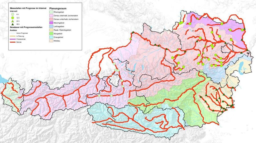 HOCHWASSERPROGNOSEN IN ÖSTERREICH Verantwortlich für die Abflussprognosen, sind die