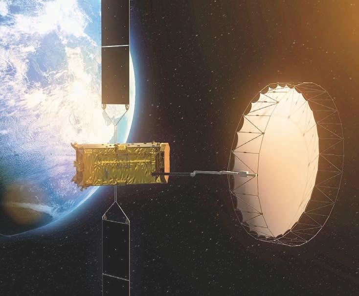 Geostationärer Alphasat-Satellit mit GaN-Transistoren aus dem FBH an Bord.