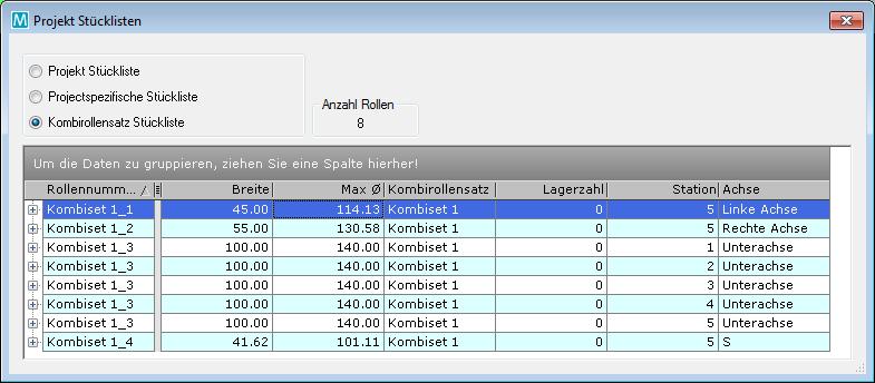 Stücklisten und Bestellwesen Projektstücklisten Stückliste für alle im Projekt