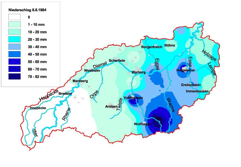Hochwasserrisikomanagementplan Diemel/Weser in Hessen Ka itel 3 der atlantischer Luftmassen wurde das Hochwasser durch einsetzendes Tauwetter weiter verschärft.