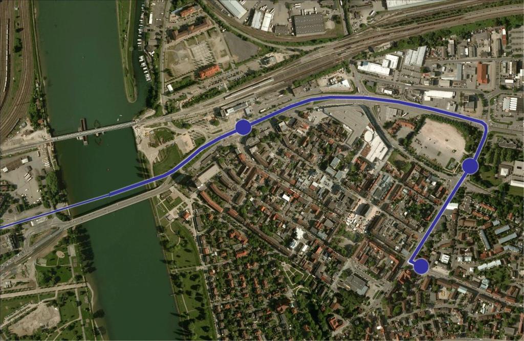 Festlegung der Routen und Schwerpunkthemen Kehl- Innenstadt Themen: Zuwegung in die Innenstadt von den