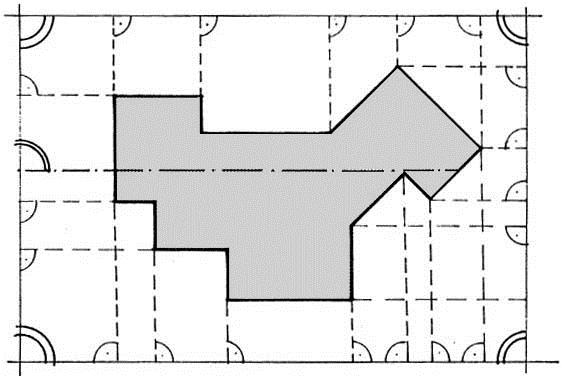 2.4 Durchführung von Gebäudeaufnahmen 29 2 Bild 2.4.1.1 Aufnahme mit rechtwinkeligen Standlinien-Rechtwinkelverfahren- (schematische Darstellung nach Wangerin [6.