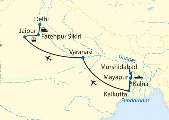 Schiffsreise Asien Indien Kreuzfahrt auf dem Ganges und Indiens Goldenes Dreieck 16-tägige Erlebnisreise mit 8-tägiger Flusskreuzfahrt auf dem Ganges Reiseübersicht Welch wundervolle Kombination!