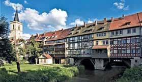 Reizvolle Städte wie Jena, Weimar, Erfurt, Gotha, Eisenach liegen ganz dicht nebeneinander. Nirgendwo geht es hektisch zu, was den Stadtbummel zu einem Vergnügen macht.