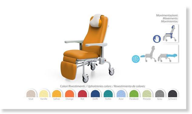 Patiententransport- & Ruhestuhl Relax Free MR 1065 ohne Fußstützen, fixe Sitzhöhe schnelles manövrieren.
