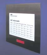ETT Schild mit «frei/besetzt» Türschild Glutz Infoline-Paper Frontplatte Edelstahl matt 75 x 75