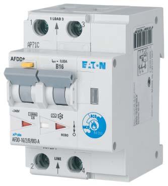 Brandschutzschalter, Fehlerlichtbogenschutzeinrichtung AFDD +, 2-polig sg06416 Brandschutzschalter nach IEC/EN-62606 Erkennt und löscht Fehlerlichtbögen in Endstromkreisen Fertig kombiniert mit