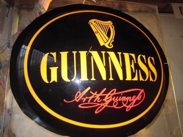 Guinness-Werbeschild Original, englisch, Plexiglas rückseitig
