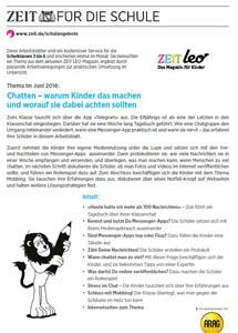 1 12 Chatten - warum Kinder das machen und worauf sie dabei achten sollten (c) Zeitverlag Gerd Bucerius GmbH & Co. KG Links: http://service.zeit.de/schule/digitalisierung/chatten/ http://zfds.zeit.gaertner.