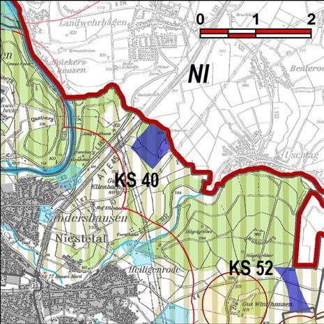 Kennung: KS 40 Schanze / A 7 Niestetal Sandershausen Flächengröße Suchraum: 36 ha Vorranggebiet: 36 ha 5.75 m/s bis unter 6.