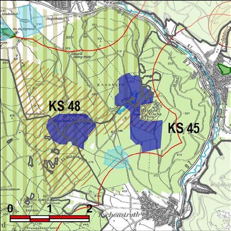 Kennung: KS 48 Großer Belgerkopf Helsa, Kaufungen, Söhrewald Eschenstruth, Oberkaufungen, Wellerode Flächengröße Suchraum: 132 ha Vorranggebiet: 83 ha 5.75 m/s bis unter 6.
