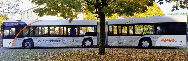 7 Busbetrieb Neuer Bus beim Busbetrieb Aarau nimmt neuen Bus «Solaris Urbino 18» in Betrieb Auf dem Netz von ist ein neuer Gelenkbus unterwegs.