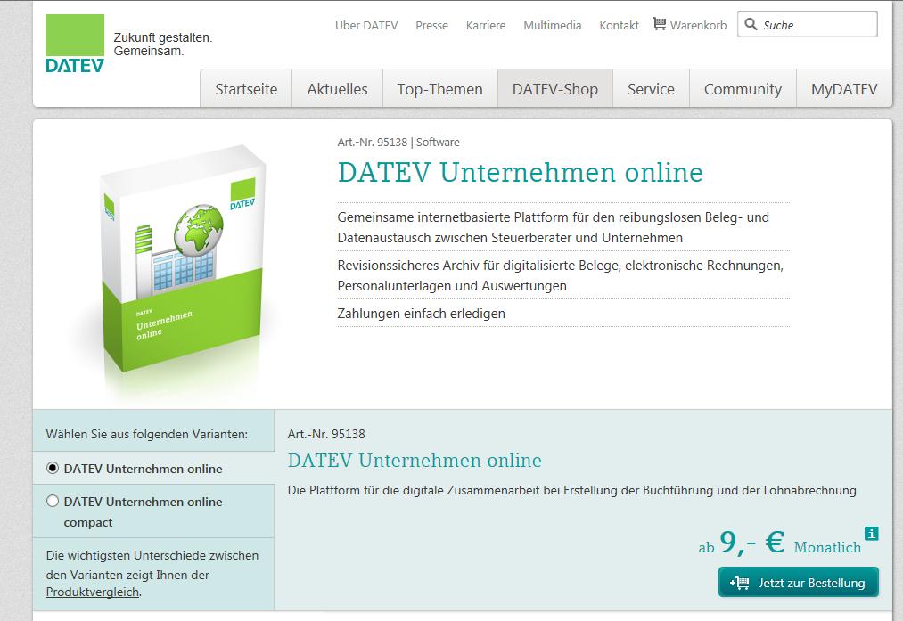 DATEV Unternehmen online Vertrag bestellen - PDF Kostenfreier Download