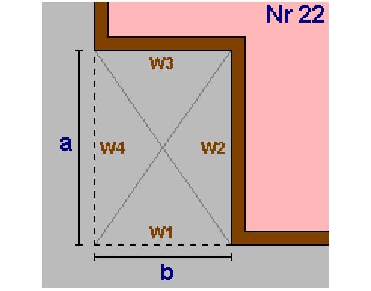 Raumhöhe =,50 + obere Decke: 0,5 =>,85m BGF -,8m² BRI -9,5m³ Wand W -,8m² AW0 Außenwand Wand W,69m² AW0 Wand W,8m² AW0 Wand W4