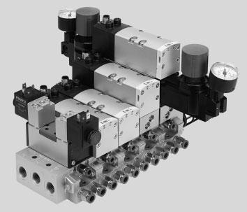 Normventile ISO 5599-1 Merkmale Innovativ Variabel Betriebssicher Montagefreundlich Hochleistungsventile in robustem Metallgehäuse Elektrischer Einzelanschluss über Würfelsteckdosen oder zentral je