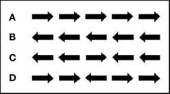 Inhibition Tests Flanker-Test (von Eriksen&Eriksen) - VP sieht 5 gleiche Symbole - VP reagiert auf mittleren Reiz - VP gibt Richtung des