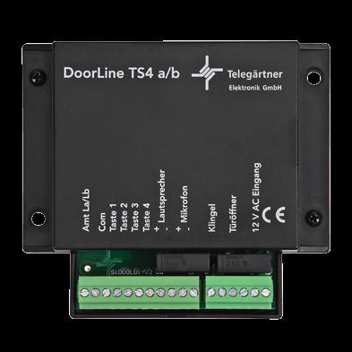Türsprechanlage DoorLine TS4 a/b Die DoorLine TS4 a/b ist für den Anschluss an analoge Nebenstellen von Telefonanlagen vorgesehen.