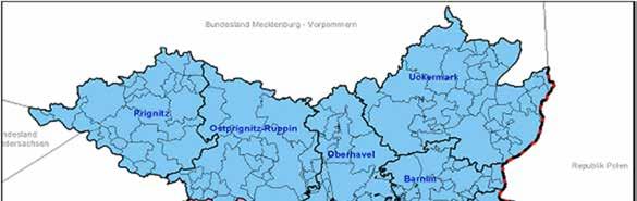 Abbildung 1: Förderregionen Brandenburgs: Brandenburg Nord-Ost und Brandenburg Süd-West Für die Auswertungen im Rahmen des vorliegenden Berichtes wird für den heterogenen Bereich der