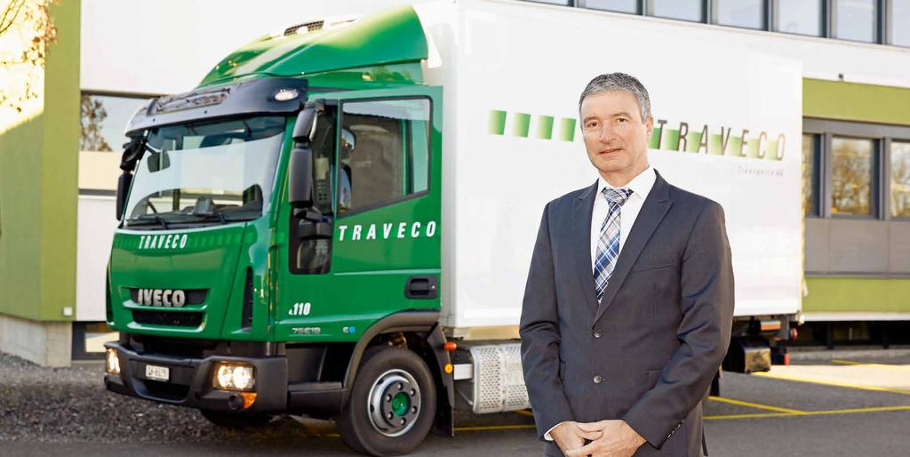 Otti Häfliger, CEO, TRAVECO Transport AG: «Für uns als sehr heterogenes Transportund Logistikunternehmen sind Sicherheit, Zuverlässigkeit und Partnerschaft entscheidend.
