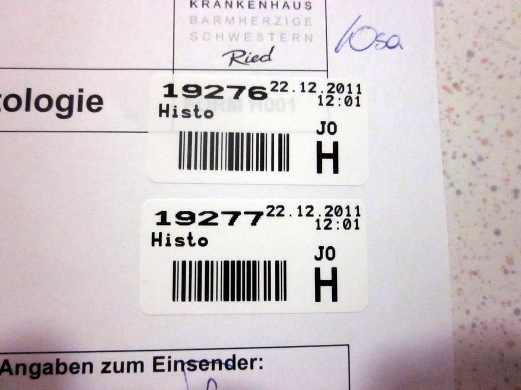 Kürzel Sekratariat E.-Nummer Datum / Uhrzeit Handzeichen Bereichskürzel Wasserfeste Etiketten! Normenpunkt ISO 151