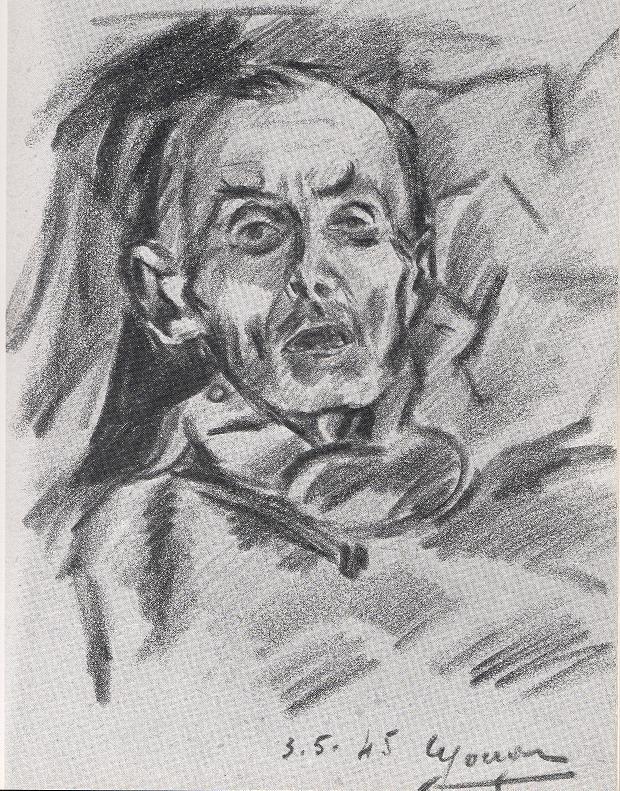 Abbildung 51: Edmond Goergen, Porträt, Bleistift auf Papier, 3.5.1945 [Reproduktion aus: GOERGEN, Dessins, o.s.]. 7.