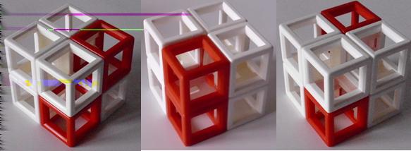 Aufgabe 1.10: Würfel aus Würfeln Ein 2x2x2-Würfel bestehe aus acht kleinen Würfeln. Ein kleiner Würfel (hinten links unten) sei ein roter, während alle anderen weiß sind.