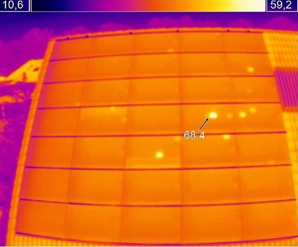 Durch die Detektion von Hot- Spots auf den Anlagen können sehr schnell defekte oder beeinträchtigte Module identifiziert werden, da die schadhaften Solarzellen eine erhöhte Oberflächentemperatur